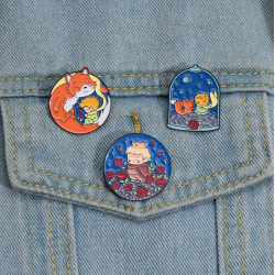 Pin Principito y Zorro Durmiendo Metálico Esmaltado Pins